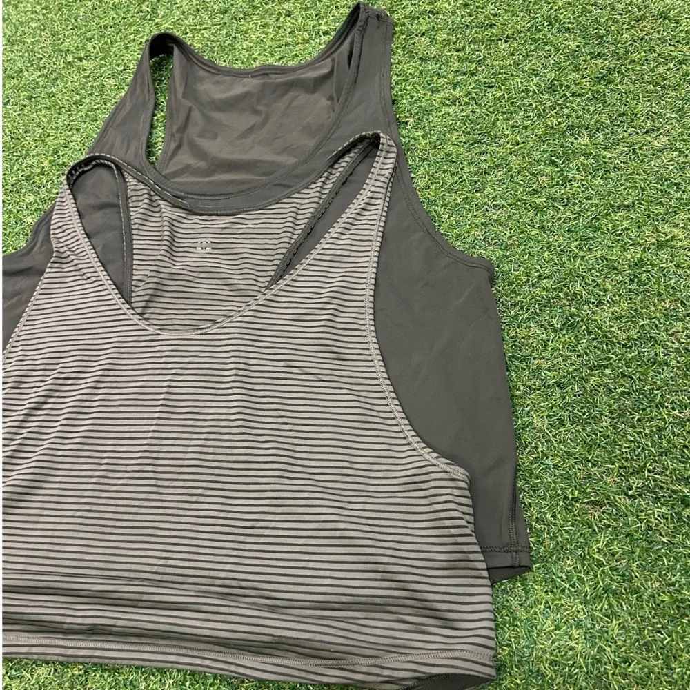 Lululemon Fast and Free Tank Top Dark Olive Green Racerback Nulux Running Size 4